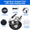 Souped Up Recipes 12.5 Inch Carbon Steel Wok For Electric,