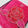 ANNA SUI 109338-0001-01 Pocket Towel, Rose Applique (Pink), 100% Cotton,