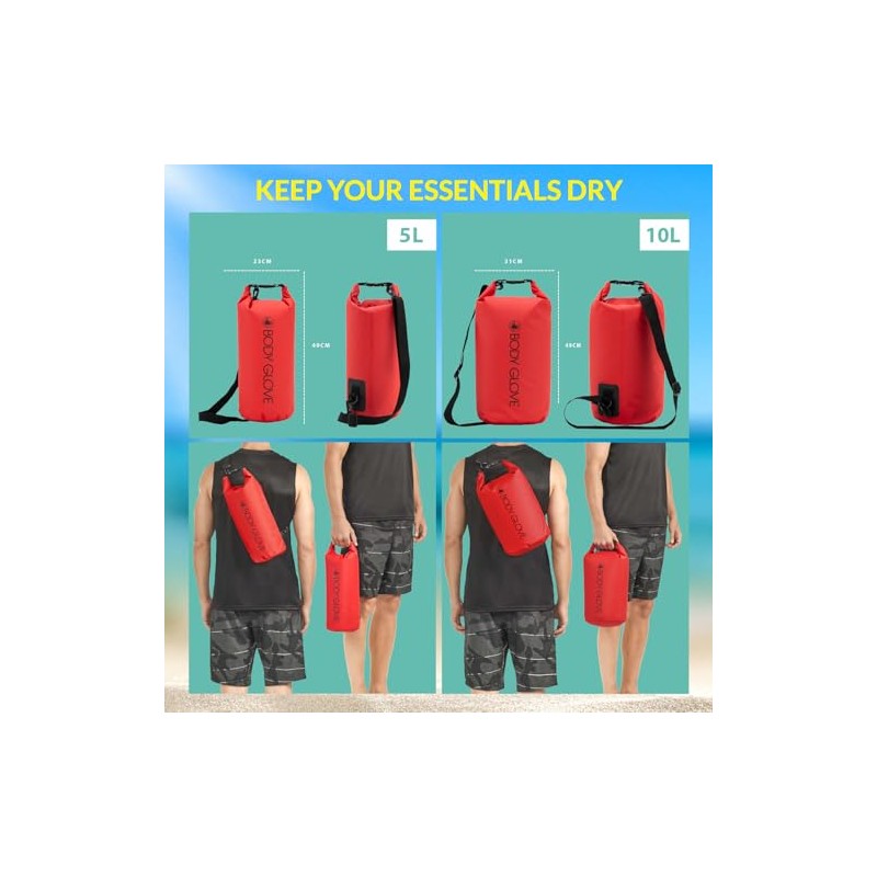 BODY GLOVE Bolsa seca impermeable con correa ajustable, saco de