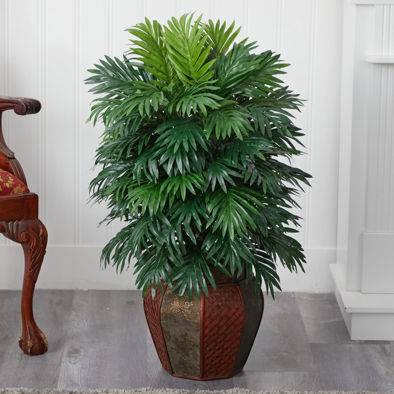 Nearly Natural Areca Palm with Vase Silk Plant, 38" x