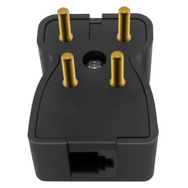 NECABLES 2Pack 4 Prong Phone Jack Adapter Telephone Adapter Plug 4 Prong Male to RJ11 6P2C Female Black