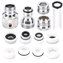 4 Pack Faucet Adapter Set, Quick Connect Sink Tap to Garden Hose Adapter Dishwasher & Washing Machine Coupler Connector for Kitchen, Bathroom, Pet Bathing, Garden, and Shower Hose