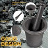 Cast Iron Mortar Pestle Tool Set Rock-Ore Crusher Grinder Large