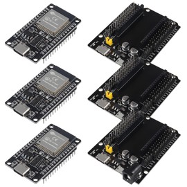 3Set ESP32 ESP-32S WiFi Development Board NodeMCU-32S Microcontroller Processor Integrated with ESP32 Development Board GPIO Breakout Board 30Pin Type-C Micro USB Dual Interface ESP32 Shield 30P
