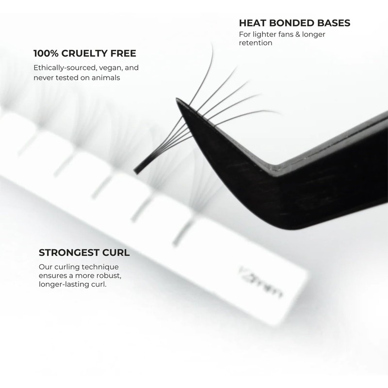 Long Stem Premade Fans 4D 0.10mm D Curl 12mm, Premade