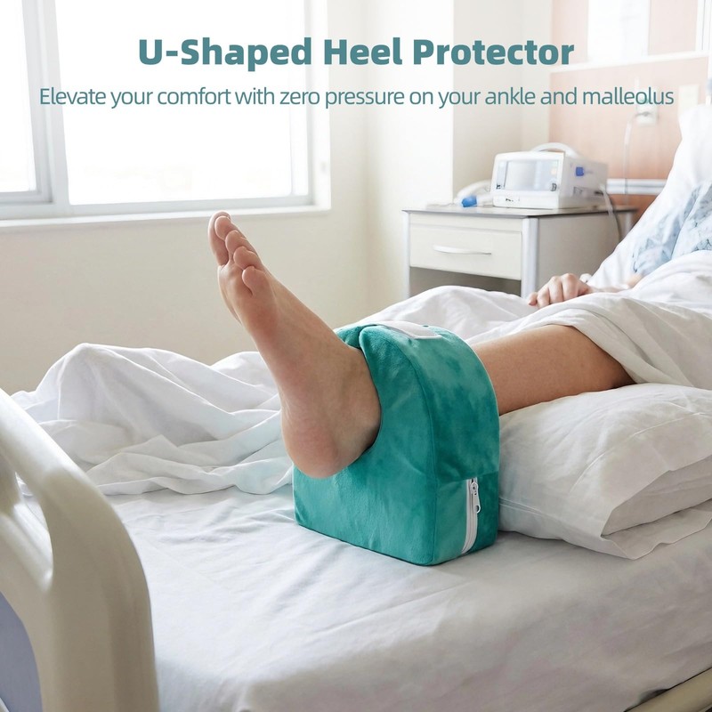 Hybodies 2 Pcs Heel Protector, Fleece Foot Elevation Pillow