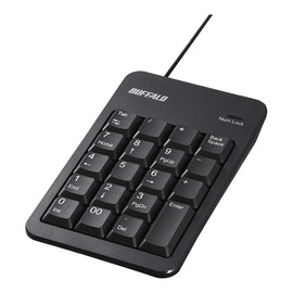 Buffalo BSTK120BK Wired Numeric Keypad with Anti-Microbial and Tab Key Black