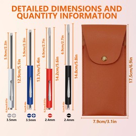 4pcs Pocket Screwdriver Set with 1 Synthetic Leather Case, Removable Screwdriver Pen, Magnetic Slotting, Valve Core Tool Mini Screwdriver with Dual Bits