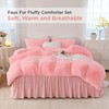 Litanika Pink Fluffy Comforter Full Size, Luxury Shaggy Faux Fur