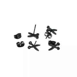 Unbranded Gunmetal Stainless Steel Earrings - Scissor Studs -8mm - 2 Pieces 1 Pair - ER417