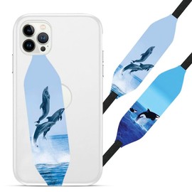 Switchbands Secure Phone Strap as Cell Phone Holder |Reversible and Custom Phone Grip Holder | Slim Cell Phone Grip Tape Wireless Charging Compatible - Seaside Symphony
