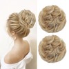 YOLANFAIRY 2PCS Messy Bun Hair Piece Wavy Curly Tousled Updo