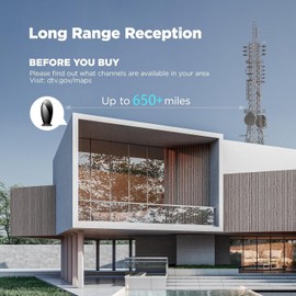 2025 Upqraded 650+Miles Range TV Antenna Indoor for 1080p & 2K Smart TVs, Comes with Signal Booster & 18ft Cable antanna