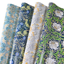 Sikiweiter William Morris Vintage Floral Wrapping Paper for Women Men, 12 Sheets Botanical Wrapping Paper for Birthday Wedding Christmas, 19.7 x 27.6 Inches