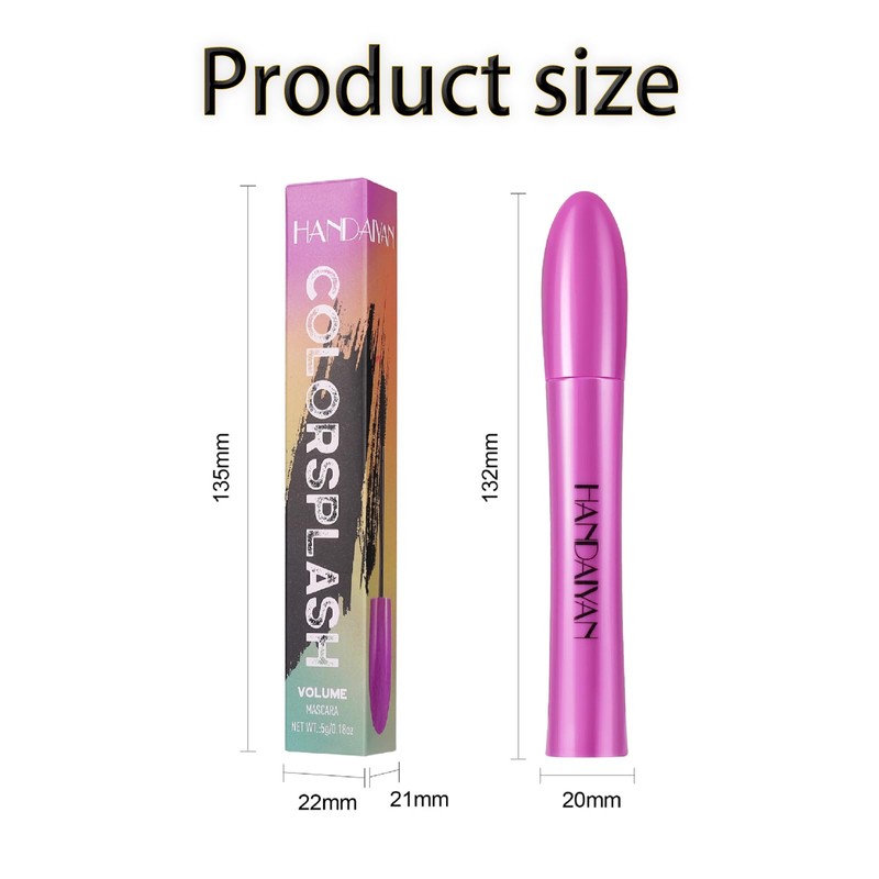 White Mascara,5D Silk Fiber Eyelash Volume with Soft Brush, Lash