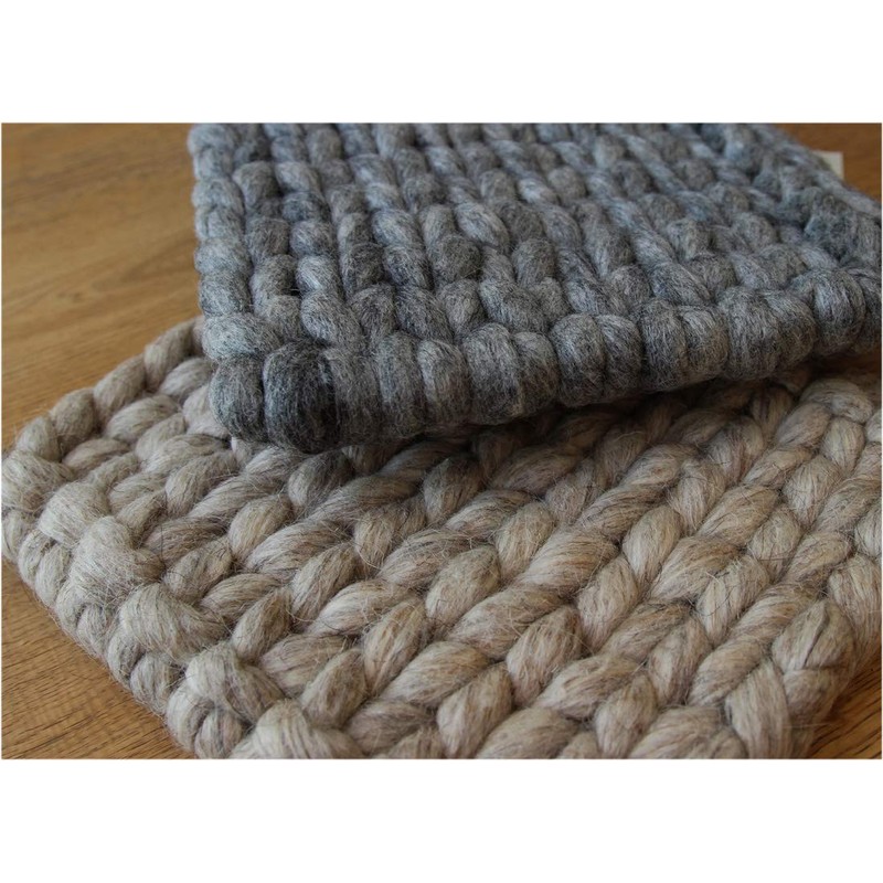 Maharanis Fairtrade Felt Knitted Coaster Pot Coaster Grey Natural 20