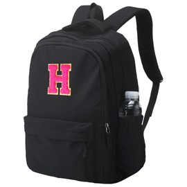 Bulyoou Initial Nylon Backpack Name Casual Backpack Travel Laptop Bag(H)