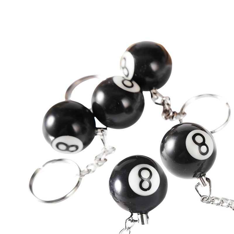 ODETOJOY Billiards Keychain Pool Ball Keychain Lucky 8 Ball Pool