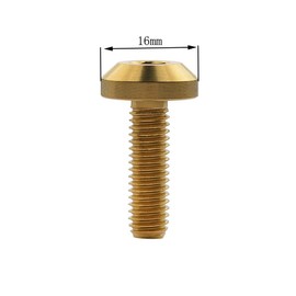 Ruifu Hex Socket Head Cap Screws, Titanium Alloy, Available in M6 x 12/15/20/25/30/35 mm, M8 x 15/20/25/30/35/40 mm, For Bicycles &amp; Motorcycles, Wheels, License Plate Mounting Bolts, Set of 5 (M8 x 20 mm, Gold)