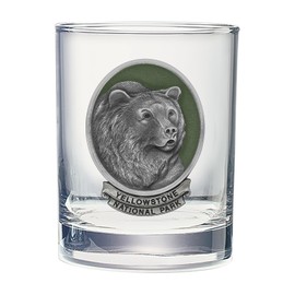 Heritage Pewter Grizzly Double Old Fashioned, 14 OZ Enaml Green