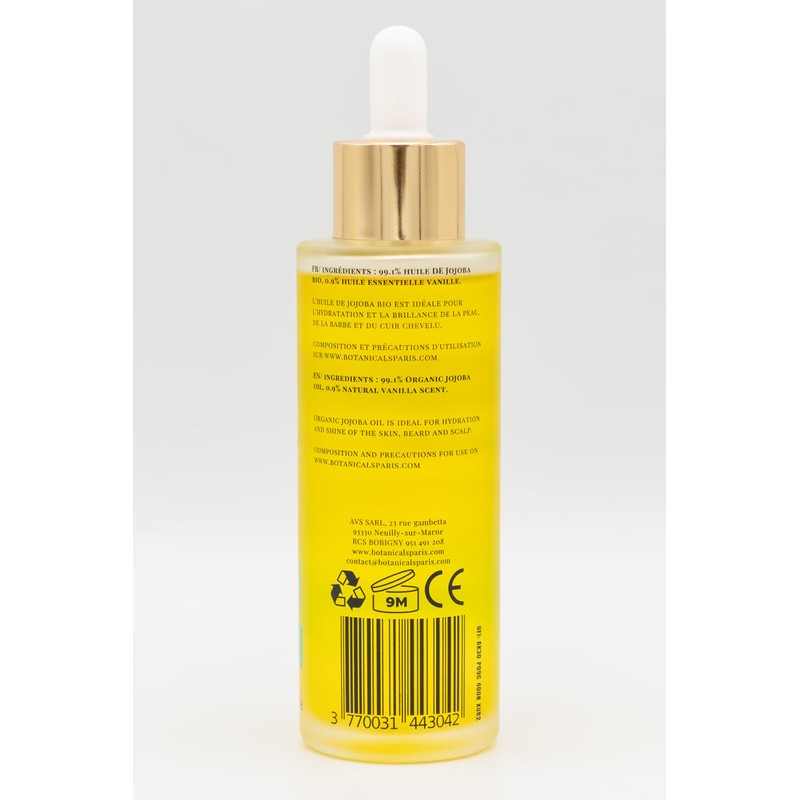 Botanicals Organic Jojoba Oil 100ml Moisturises and Regulates for Balanced