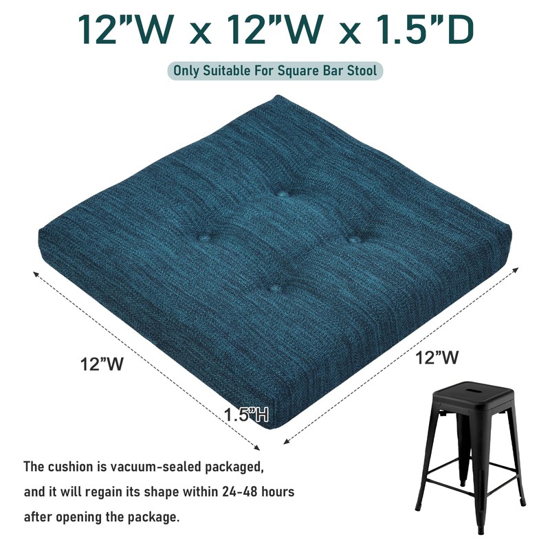 baibu 12 Inches Square Seat Cushion Set of 2, Super