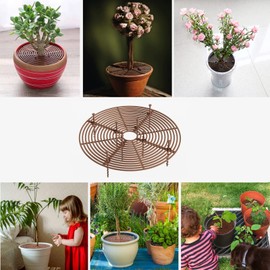 4 Pcs Plant Pot Soil Grid, 20.5 Inch 11.8 Inch Flower Pot Grid, Plant Soil Protector Covers with Stakes, Plant Pot Grid Cat Digging Stopper, Baby Safety Plant Pot Cover for Indoor Outdoor
