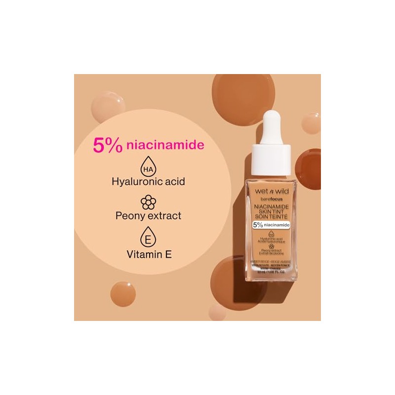 BARE FOCUS NIACINAMIDE SKIN TINT (LIGHT MEDIUM) Base de Maquillaje