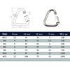M12 Delta Quick Link 304 Stainless Steel Triangle Carabiner Heavy