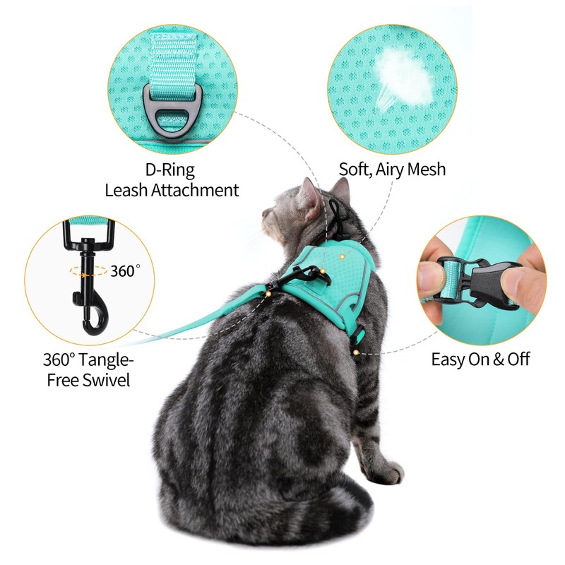 Dotoner Escape Proof Cat Harness and Leash Set Adjustable Soft