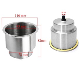 Stainless Steel Cup Drink Holder with Drain for Marine Boat RV Camper,Stainless Steel Boat Cup Holder,Pontoon Cup Holder Inserts(5 Pack) by Lucky Seven