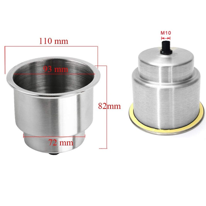 Stainless Steel Cup Drink Holder with Drain for Marine Boat
