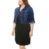 uxcell Women's Plus Size Button Closed Cropped Denim Jackets Stitching