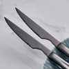 Seeshine Black Steak Knife Set, 6 Piece Stainless Steel Kitchen