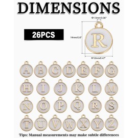 KGDUYC 26 Pieces Letter Pendants Small Stainless Steel Alphabet Charms AZ Letter Pendant Charms Gold Hypoallergenic Pendant Jewellery Pendant for Name Valentine's Day Charms Jewellery Making