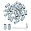 sourcing map 25 Pcs Threaded Insert for Wood, 1/4" -