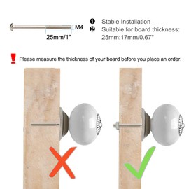 sourcing map 4pcs Ceramic Knobs Vintage Knob Drawer Round Pull Handle Furniture Door Cabinet Cupboard Wardrobe Dresser Decorative White