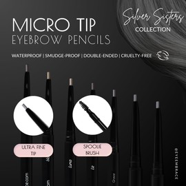 Eye Embrace Luna MicroTip Pen: Light Brown-Gray Ultra-Fine Micro Eyebrow Pencil – Waterproof, Double-Ended Automatic Micro-Tip & Spoolie Brush, Cruelty-Free