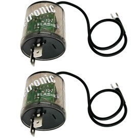 irhapsody 2-pin 12vdc LED Flasher Relays with Ground Wire, Pack of 2