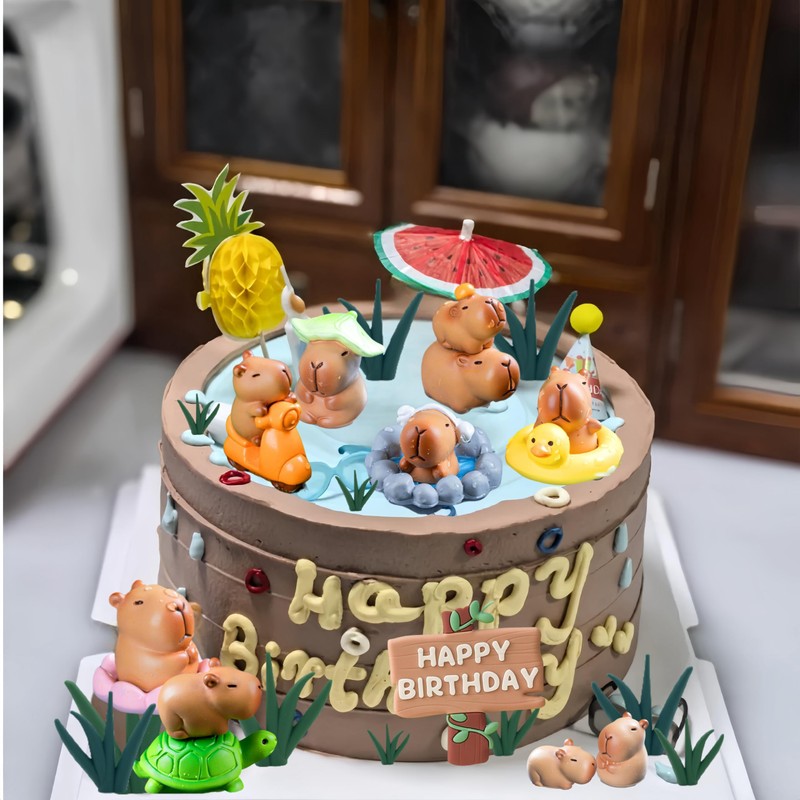 Capybara - Decoraciones para tartas de mini peces de pez