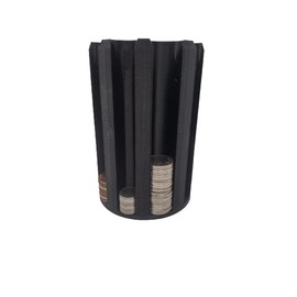 Black UK Coin Stacker, Large Size 14cm high, 8 coin slots, Coin Saver, Coin Sorter, Savings, Great For Change on Stalls and Craft Fairs