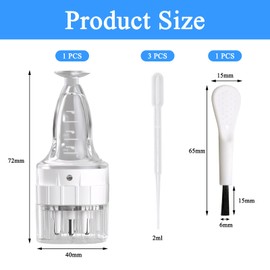 Hair Oil Applicator Hair Oil Applicator Scalp Massaging Oil Applicator Hair Ball Design Scalp Applicator 3 x 2 ml Pipette Dropper and Mini Brush for Essential Oils, Hair Care (White)