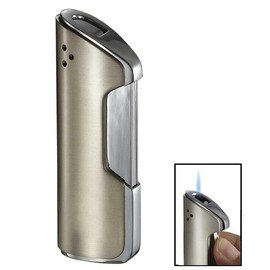 Visol Pulsante Satin Nickel Wind-Resistant Torch Flame Lighter