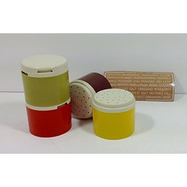 Vintage Tupperware stapelbare Gewürzstreuer Set 4 Stück Erntefarben