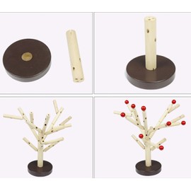 Carykon Green+Yellow Early Childhood Building Blocks Wooden Assembling Tree Combination Boys and Girls DIY Disassembly Puzzles Educational Toys Home Office Decoration