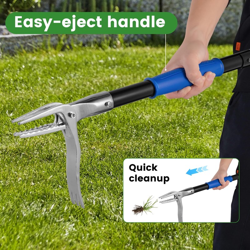 YOWPSY Stainless Steel Claw Stand Up Weed Puller Tool, Gardening