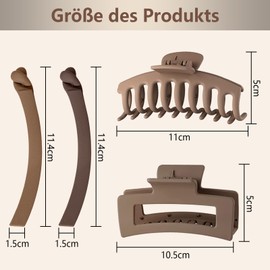 Kisstta Ponytail Banana Clip, Fish Clips for Long Hair, Vintage Banana Hair Clips, for Women and Girls, Fish Teeth Claws Hair Clip, Light Coffee and Dark Coffee (4)