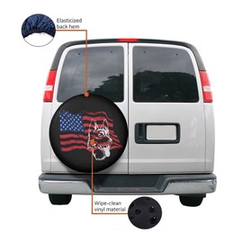 LOJAOGON Black German Shepherd Spare Tire Cover Wheel Protectors Dust-Proof Wheel Tire Cover Fit Trailer, Rv, SUV and Many Vehicle 17inch