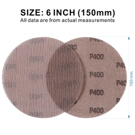 50pcs 6" Mesh Sanding Discs Dust-Free 400 Grit Velcro Anti-Block Mesh Sandpaper for Body Wood Drywall Metal