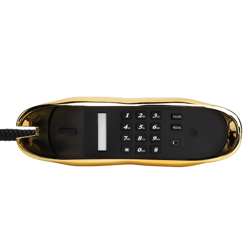 Electroplating Golden Lip Shape Telephone with Telephone Line for Home